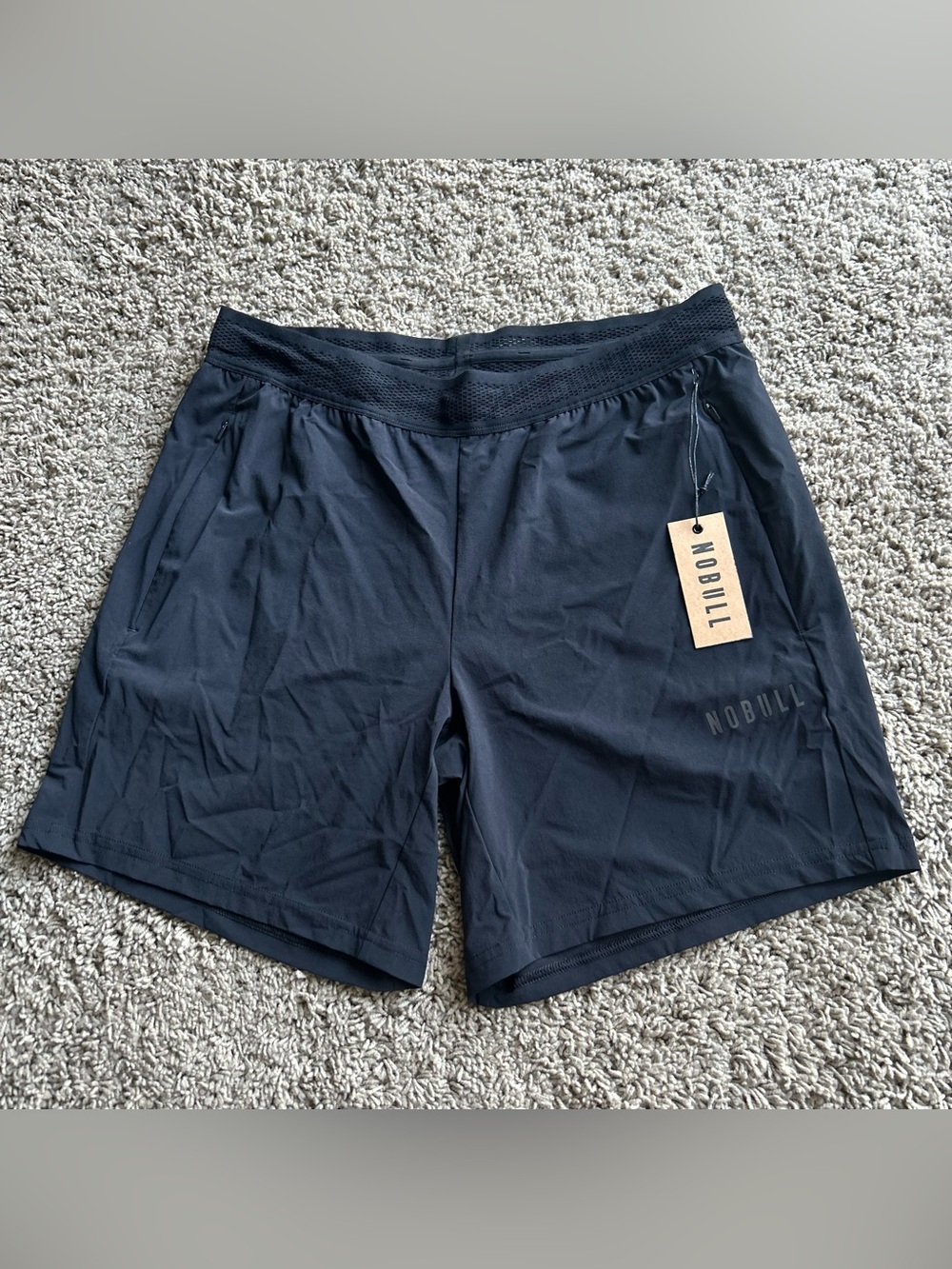 NWT NoBull Core Shorts Mens Medium 7" Black Gym Lightweight Performance Running